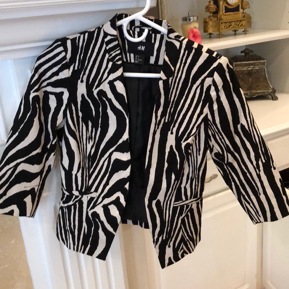 Zebra print crop jacket